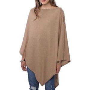 WOMEN'S Lightweight Knitted Scarf Poncho 1 Khaki